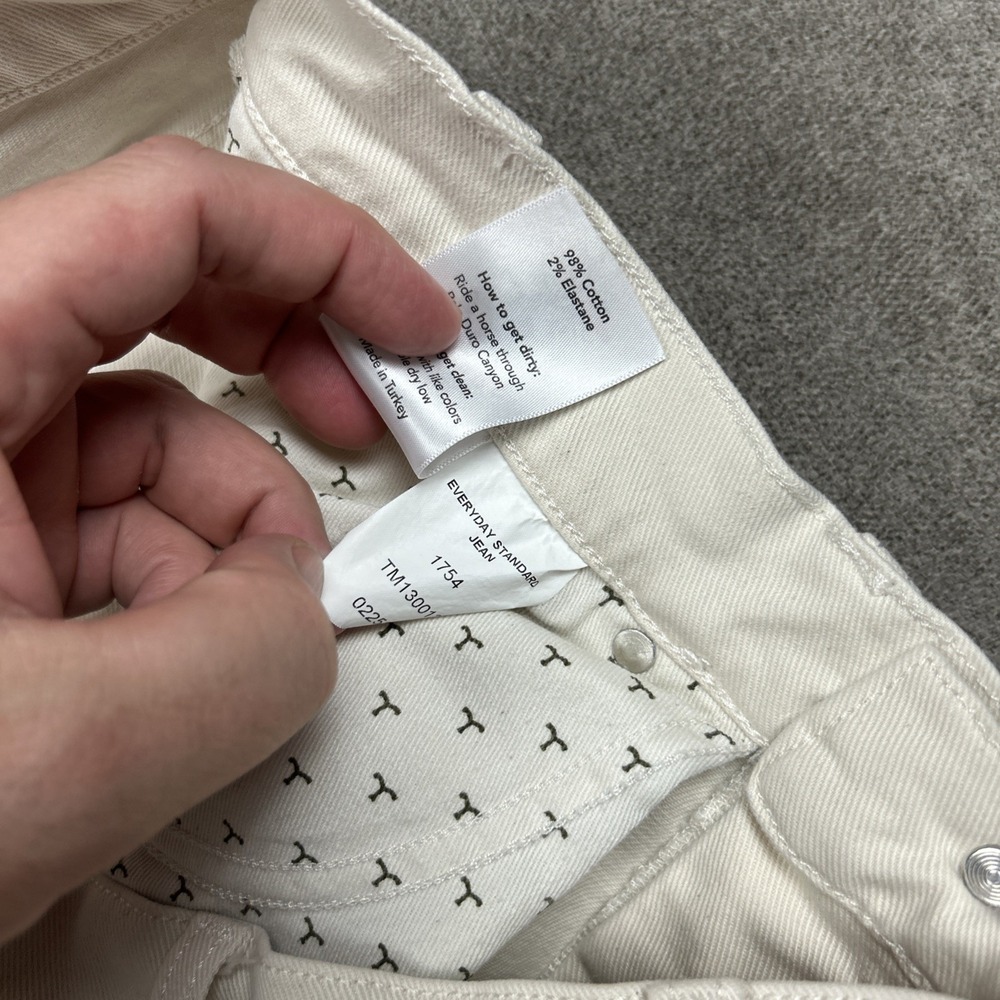Tecovas Everyday Standard Jeans Mens 33x32 Ivory Twill Tan Western Pants Stretch - Picture 5 of 12